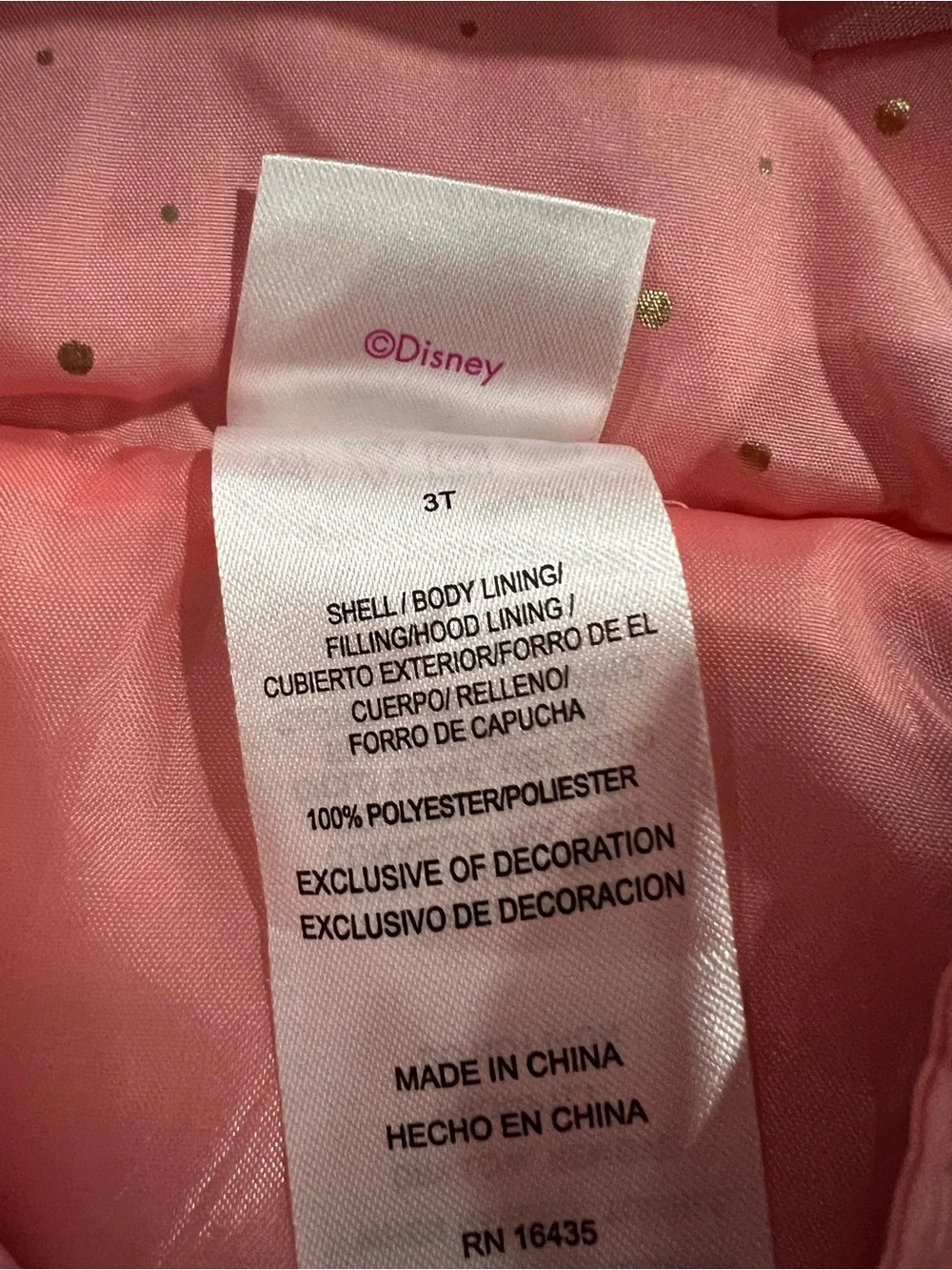 Disney Pink Hooded Vest with Gold Tiara Detail